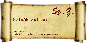Szivák Zoltán névjegykártya