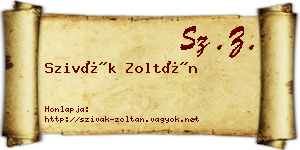 Szivák Zoltán névjegykártya