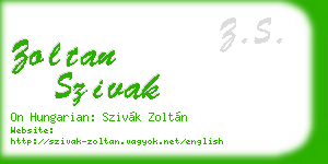 zoltan szivak business card