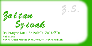 zoltan szivak business card